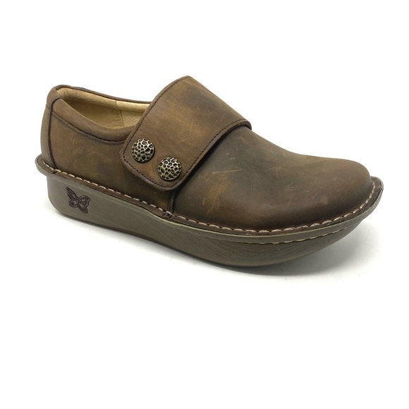 Alegria Shoes - Alegria Deliah Oiled Brown Leather Loafer Ergonomic Comfort Shoe